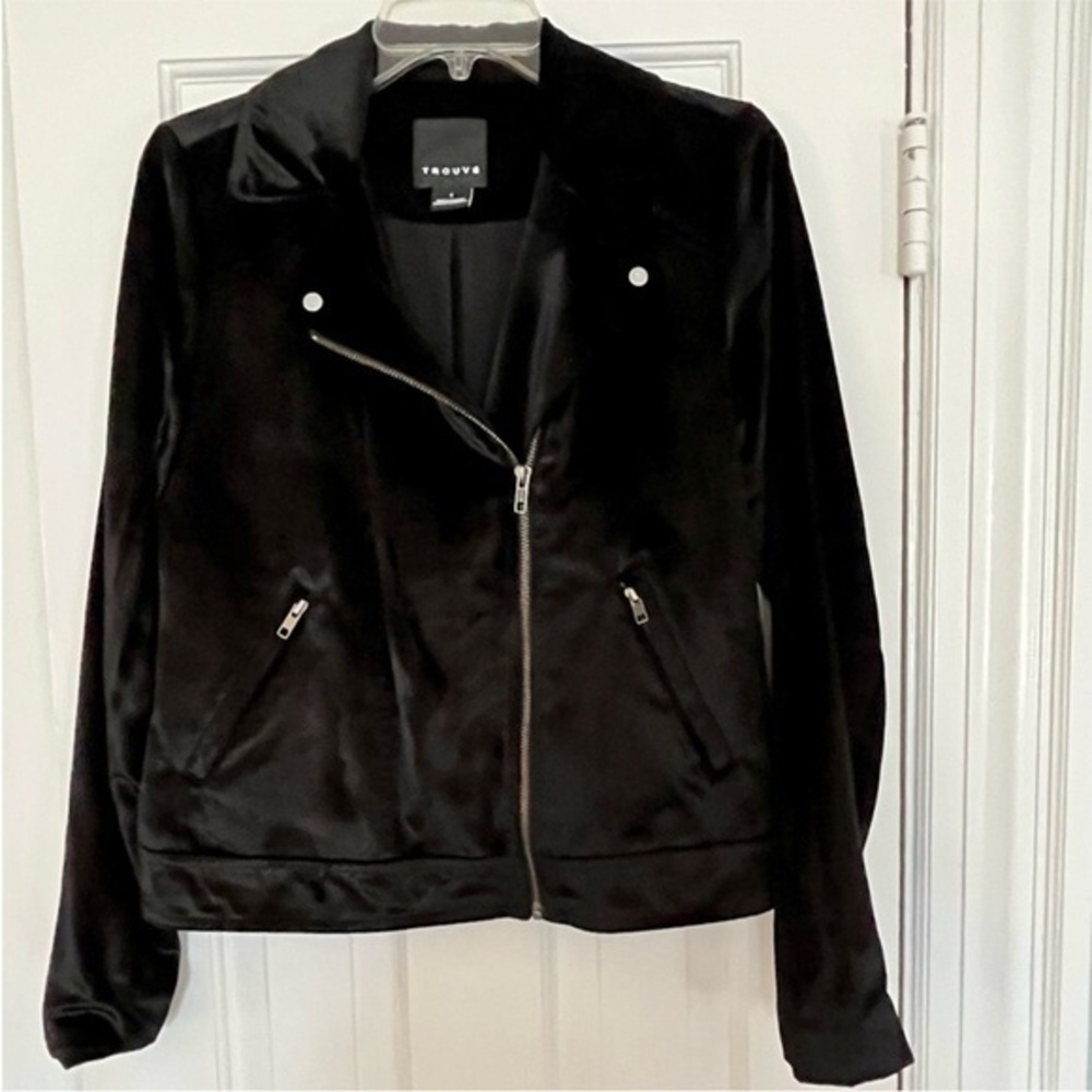 Trouvé black velvet Moto jacket. Women’s size XS.